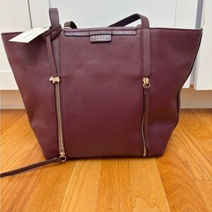 NWT Radley London large tote handbag Merlot Burgundy pebbled leather